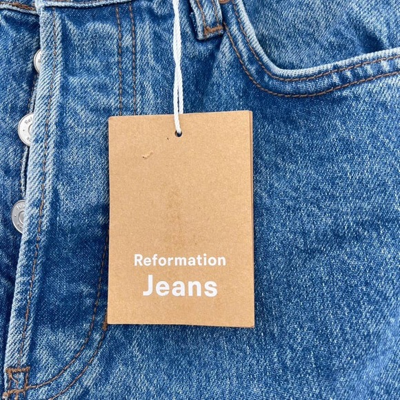 Reformation Cynthia High Rise Straight Jeans Womens 26 Colorado Button Fly New - Picture 3 of 14